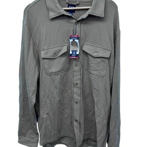 NWT GAP Men's Light Brown Jacket or Long Sleeve Knit Button Down Shirt Size XL